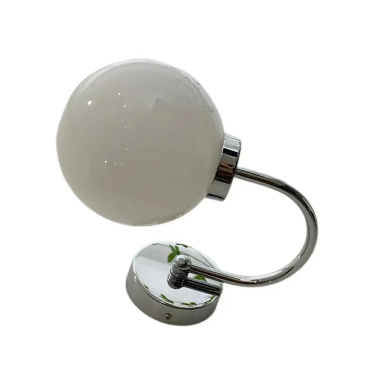 Modern Frosted Glass Chrome Globe LED Wall Sconce Image - 8