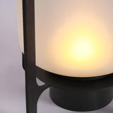 Modern Frosted Glass Cylinder Outdoor Table Lamp Image - 11