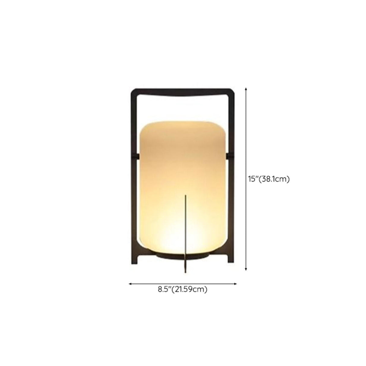 Modern Frosted Glass Cylinder Outdoor Table Lamp Image - 15