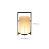 Modern Frosted Glass Cylinder Outdoor Table Lamp Image - 15