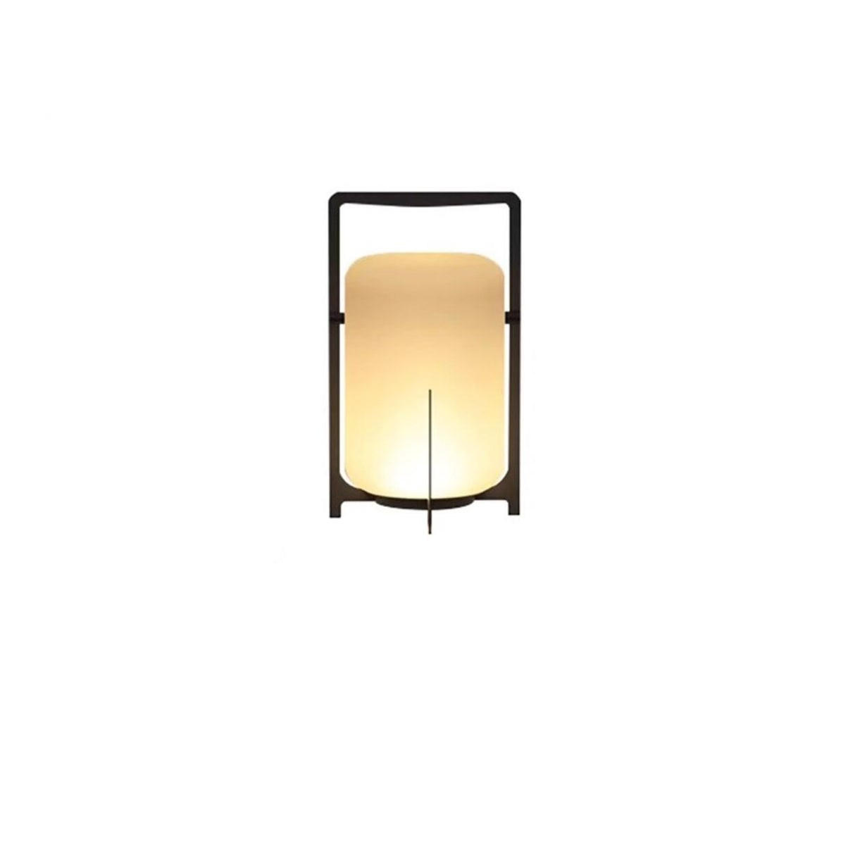 Modern Frosted Glass Cylinder Outdoor Table Lamp Image - 3