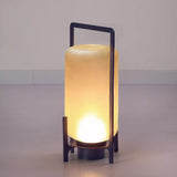 Modern Frosted Glass Cylinder Outdoor Table Lamp Image - 8