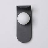 Modern Frosted Glass Globe Black Curved Wall Sconce Image - 11