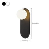 Modern Frosted Glass Globe Black Curved Wall Sconce Image - 21