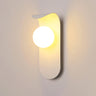 Modern Frosted Glass Globe Black Curved Wall Sconce Image - 3