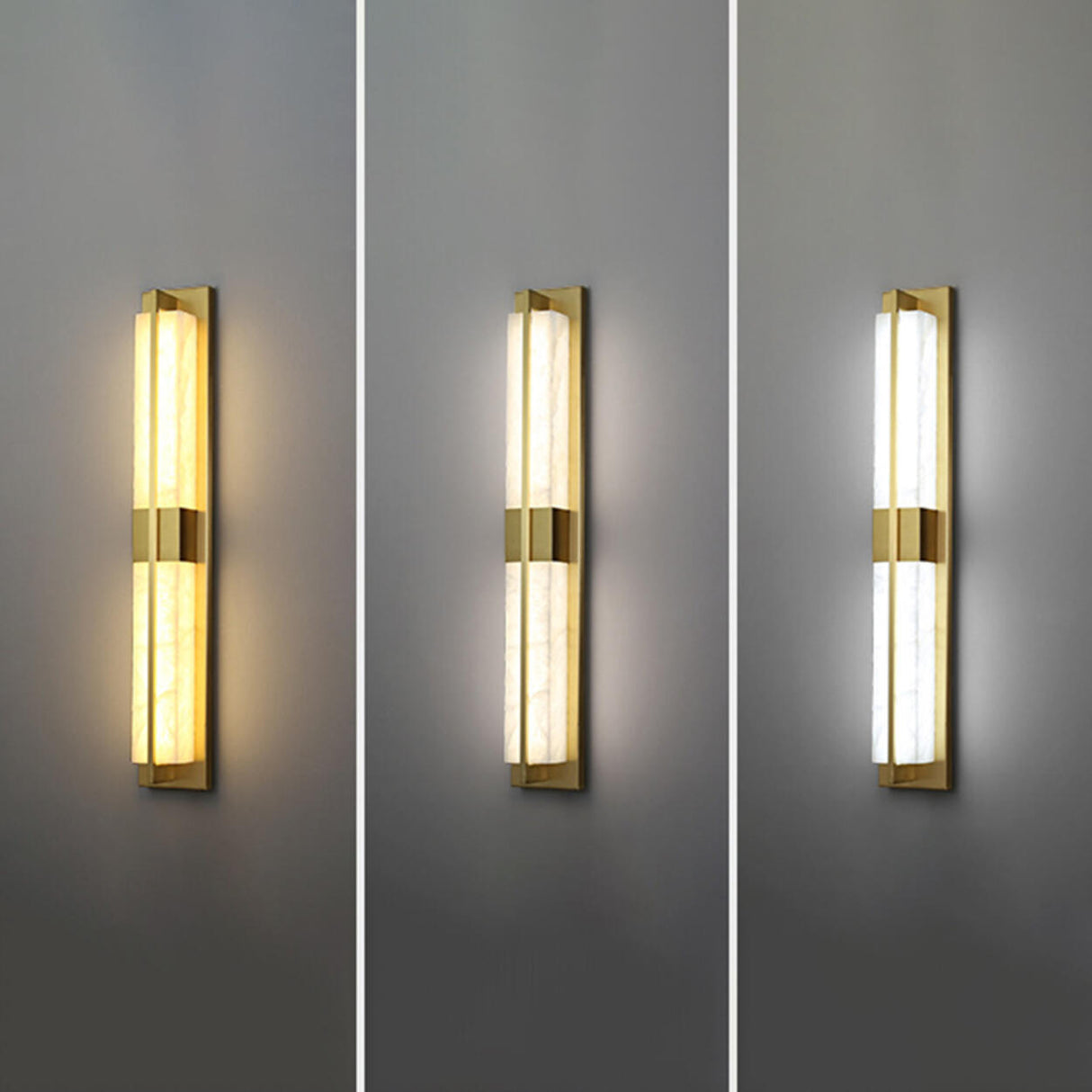 Modern Frosted Glass Gold Long Vertical Wall Sconce Image - 10