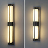 Modern Frosted Glass Gold Long Vertical Wall Sconce Image - 12