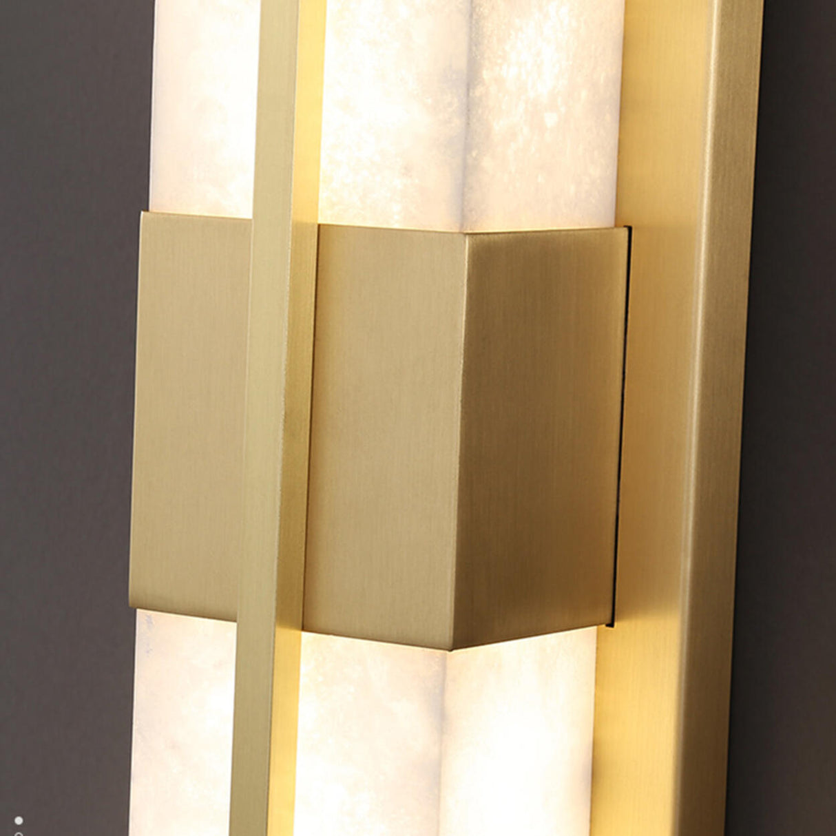 Modern Frosted Glass Gold Long Vertical Wall Sconce Image - 13