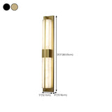 Modern Frosted Glass Gold Long Vertical Wall Sconce Image - 20