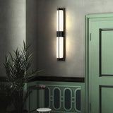 Modern Frosted Glass Gold Long Vertical Wall Sconce Image - 4