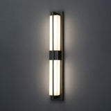 Modern Frosted Glass Gold Long Vertical Wall Sconce Image - 7