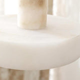 Modern Frosted White Stone Circular Round Pendant Light Image - 10