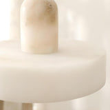 Modern Frosted White Stone Circular Round Pendant Light Image - 9