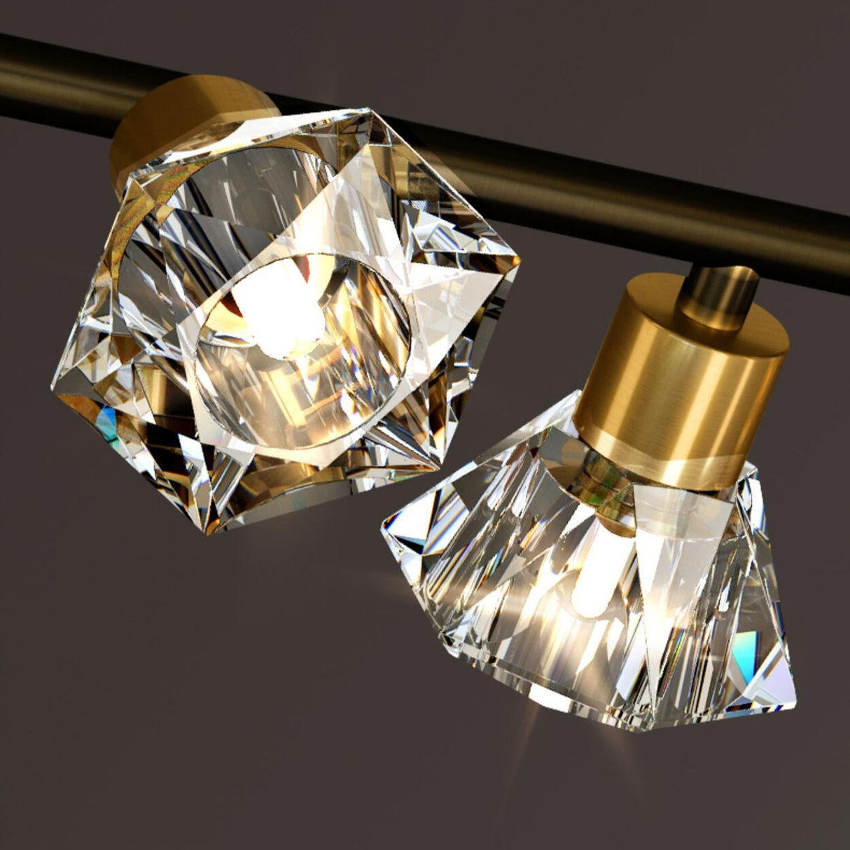 Modern Geometric 7-Light Crystal Island Ceiling Light Image - 13