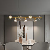 Modern Geometric 7-Light Crystal Island Ceiling Light Image - 4