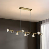 Modern Geometric 7-Light Crystal Island Ceiling Light Image - 5