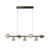 Modern Geometric 7-Light Crystal Island Ceiling Light Image - 9