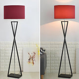 Modern Geometric Base Industrial Cylinder Floor Lamp Image - 16