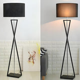 Modern Geometric Base Industrial Cylinder Floor Lamp Image - 19