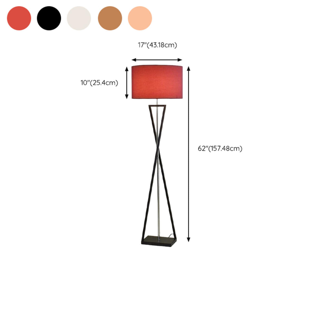 Modern Geometric Base Industrial Cylinder Floor Lamp 