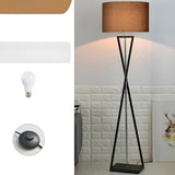 Modern Geometric Base Industrial Cylinder Floor Lamp Image - 3