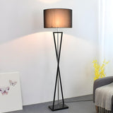 Modern Geometric Base Industrial Cylinder Floor Lamp Image - 4