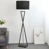 Modern Geometric Base Industrial Cylinder Floor Lamp Image - 6