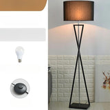 Modern Geometric Base Industrial Cylinder Floor Lamp Image - 7