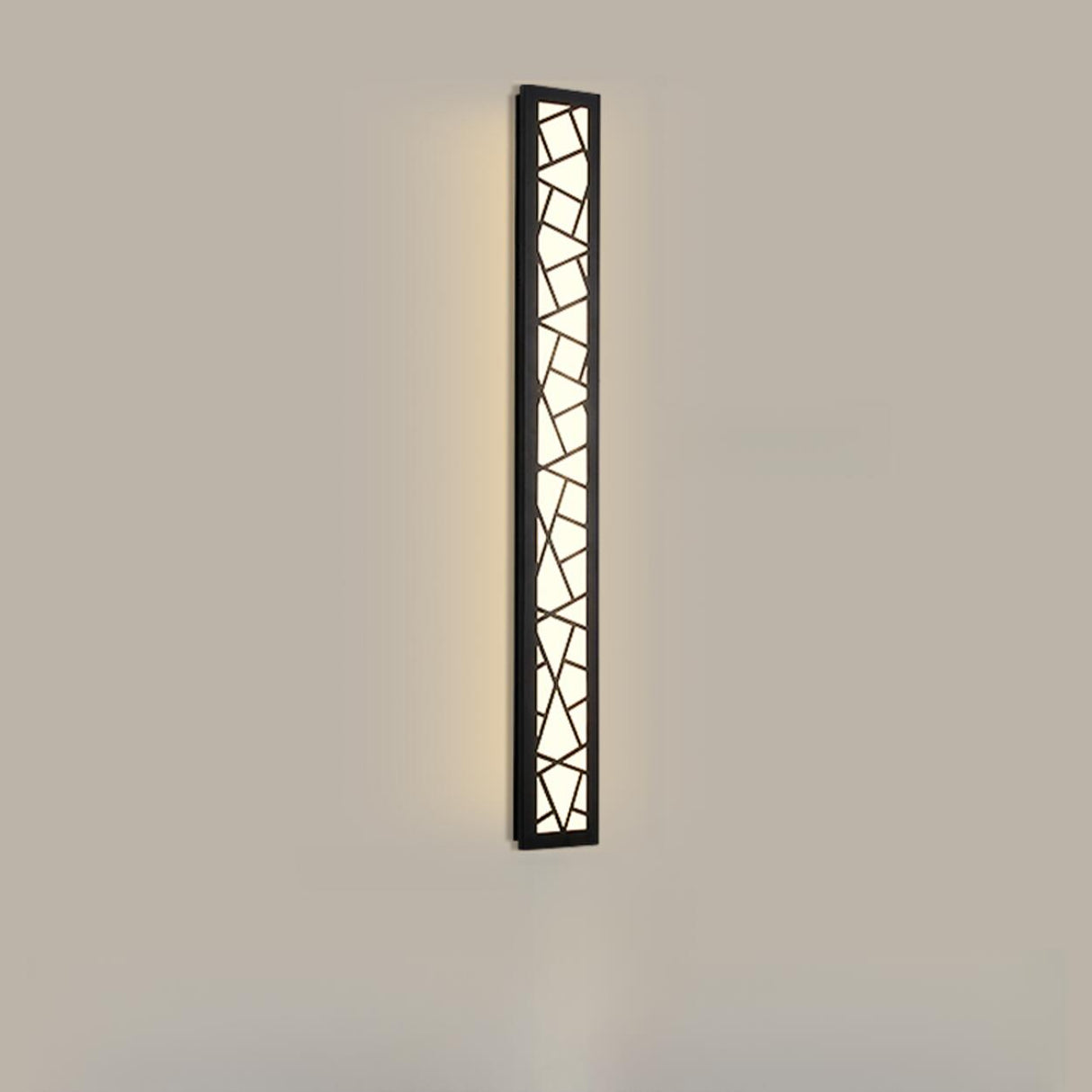 Modern Geometric Black Outdoor Wall Sconce Image - 2