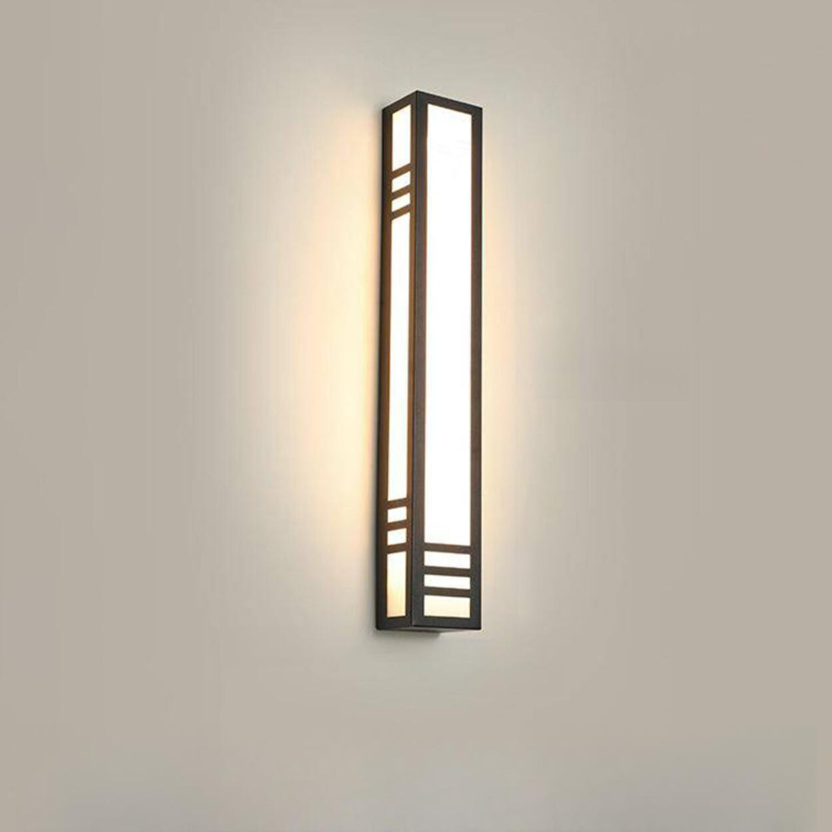 Modern Geometric Black Outdoor Wall Sconce Image - 3