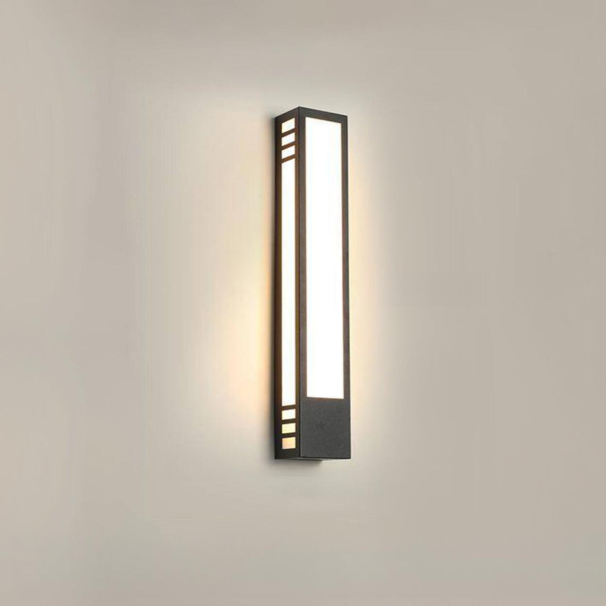 Modern Geometric Black Outdoor Wall Sconce Image - 7