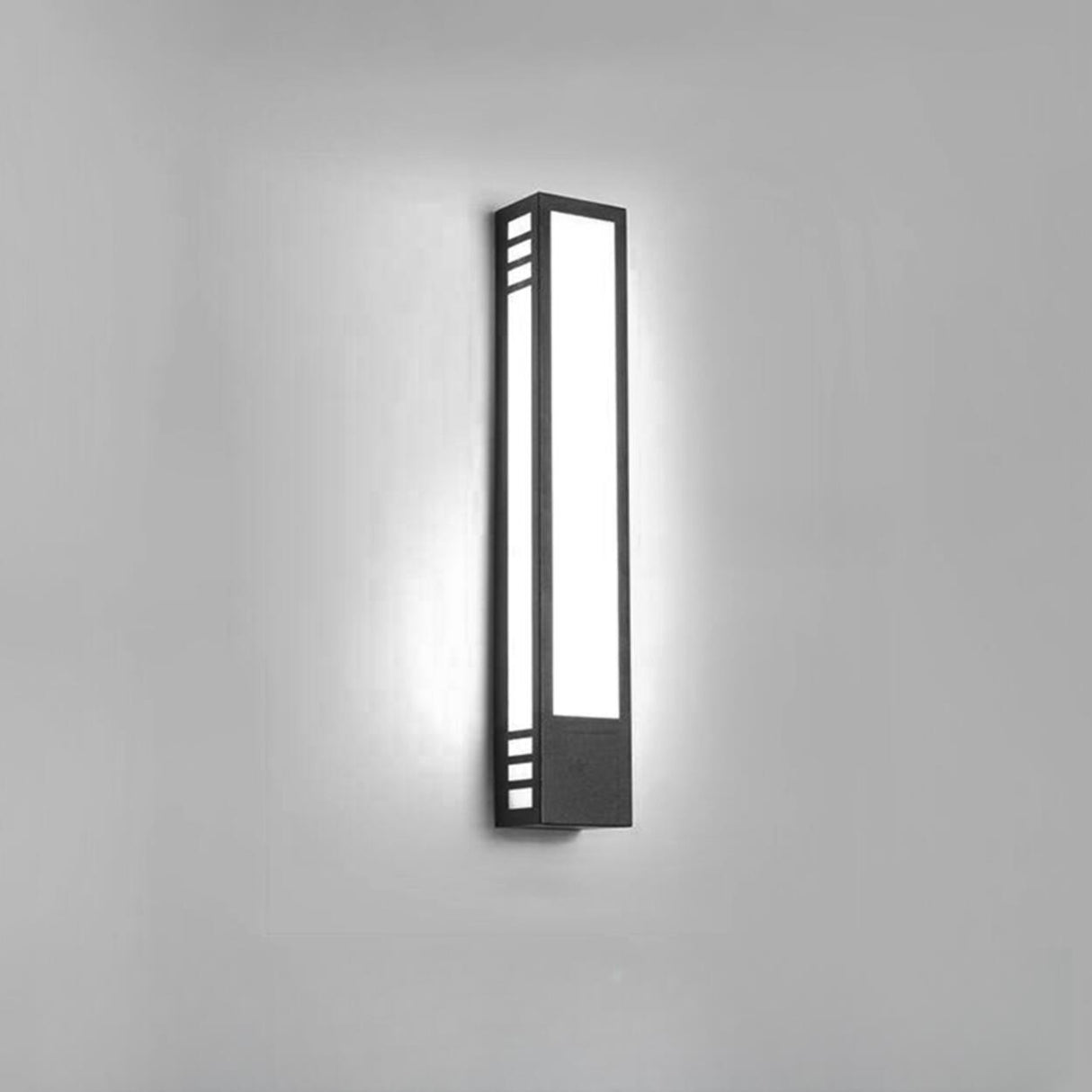 Modern Geometric Black Outdoor Wall Sconce Image - 9