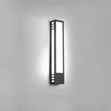 Modern Geometric Black Outdoor Wall Sconce Image - 9