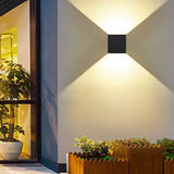 Modern Geometric Black Wall Mount Exterior Sconce Image - 2