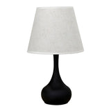 Modern Geometric Ceramic Bedside Table Lamp Black 18" Image - 5