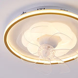 Modern Geometric Clear Blade Round Ceiling Fan Light Image - 10