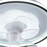 Modern Geometric Clear Blade Round Ceiling Fan Light Image - 12