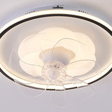 Modern Geometric Clear Blade Round Ceiling Fan Light Image - 9