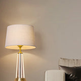 Modern Geometric Clear Cone Base Crystal Table Lamp Image - 10