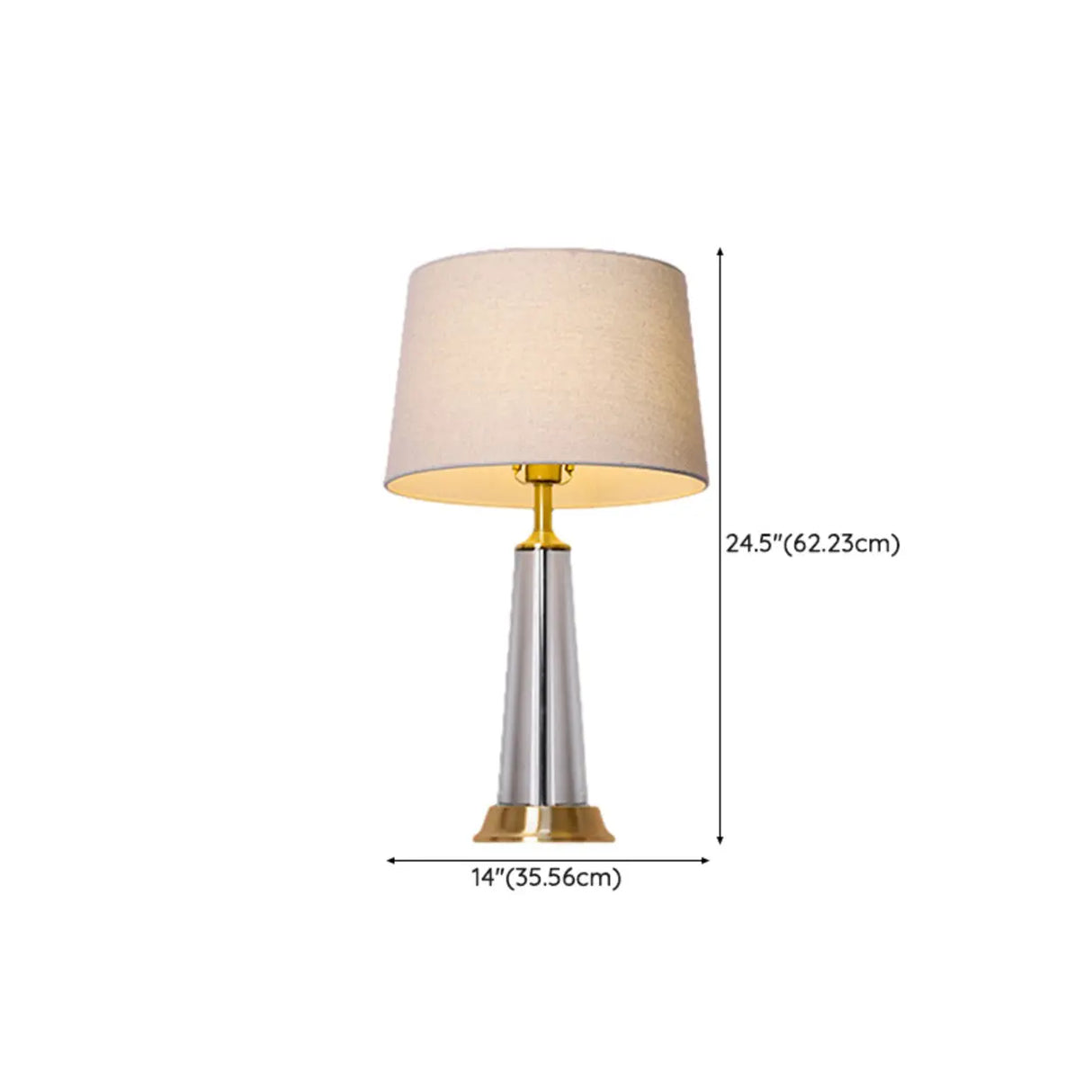 Modern Geometric Clear Cone Base Crystal Table Lamp 