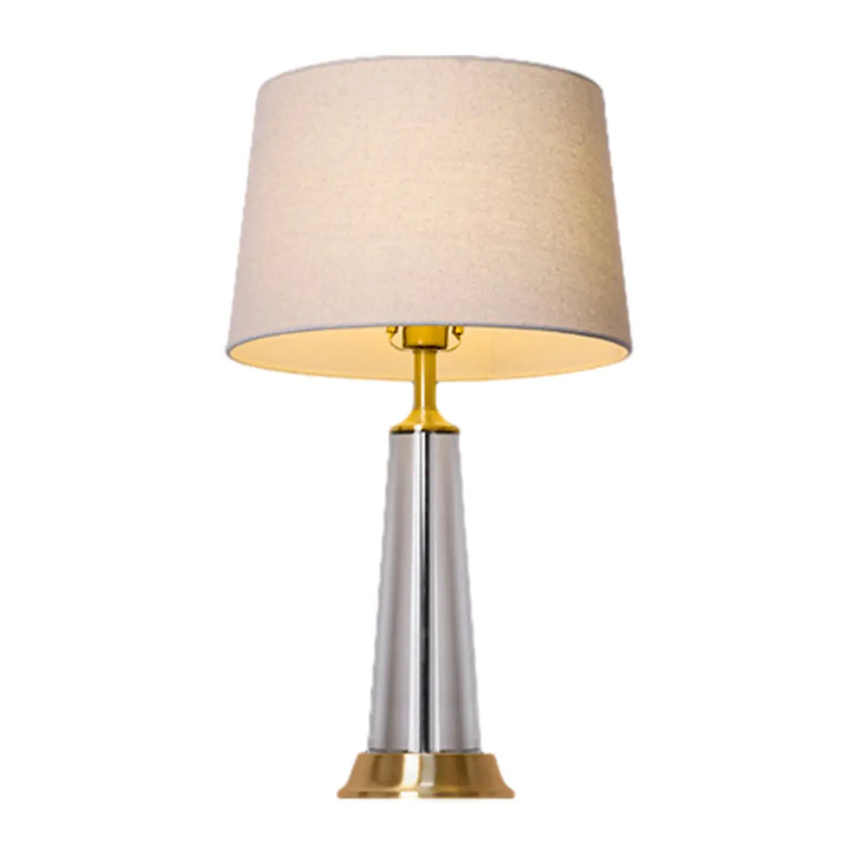 Modern Geometric Clear Cone Base Crystal Table Lamp Image - 5