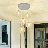 Modern Geometric Clear Glass Round Dining Room Pendant Light Image - 6