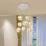 Modern Geometric Clear Glass Round Dining Room Pendant Light Image - 7