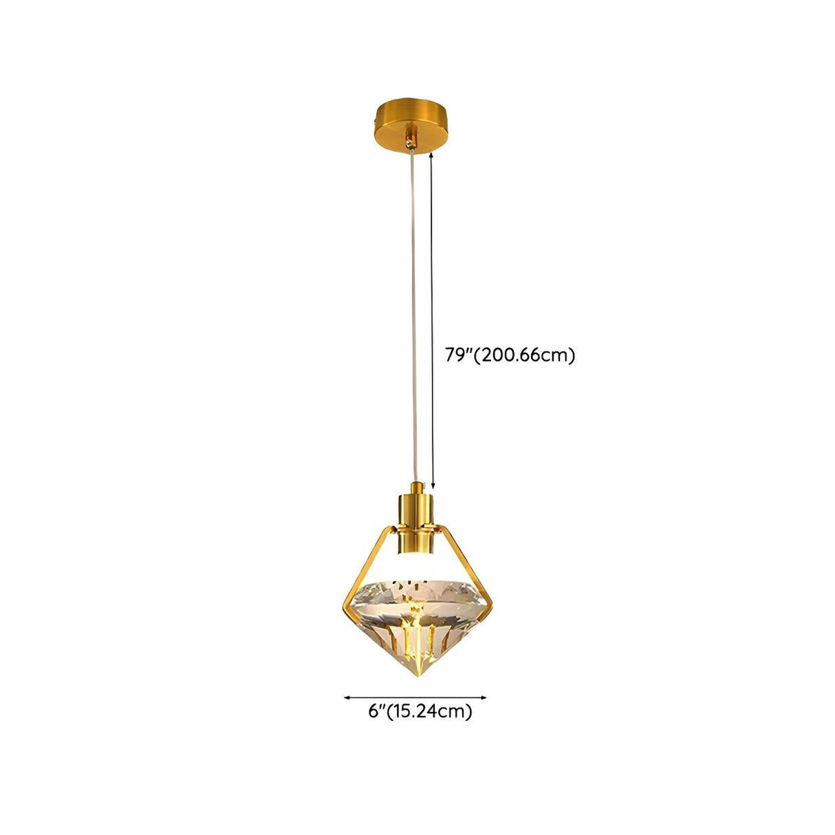 Modern Geometric Diamond Crystal Pendant Light 