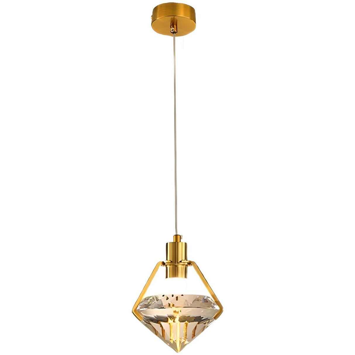 Modern Geometric Diamond Crystal Pendant Light Image - 5