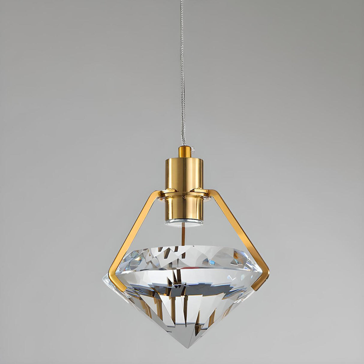 Modern Geometric Diamond Crystal Pendant Light Image - 6