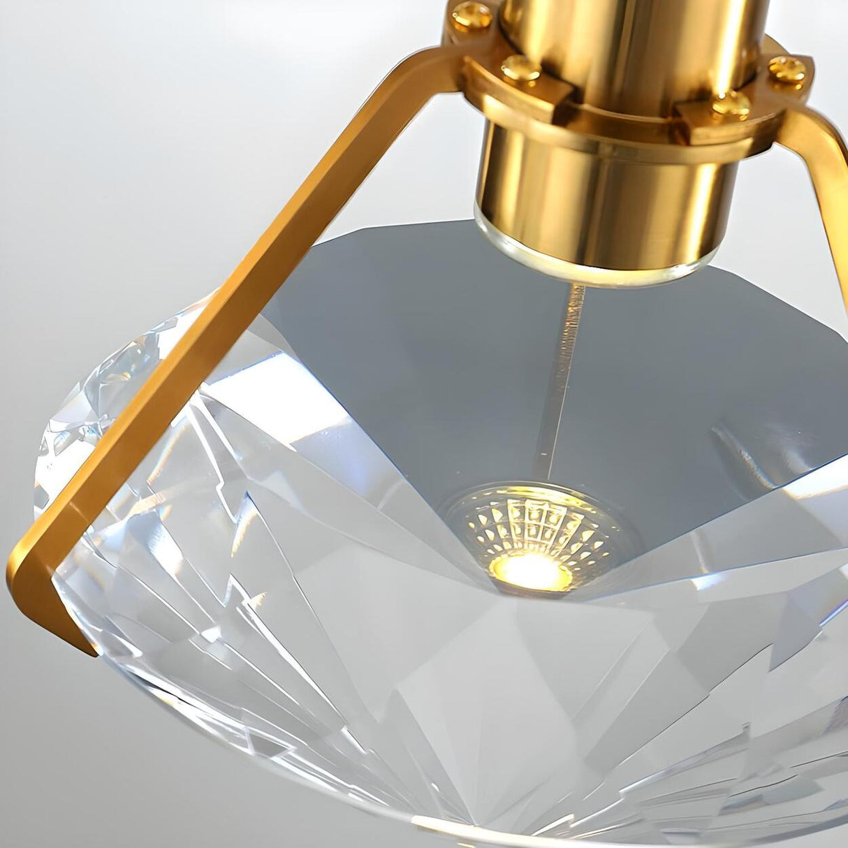 Modern Geometric Diamond Crystal Pendant Light Image - 7