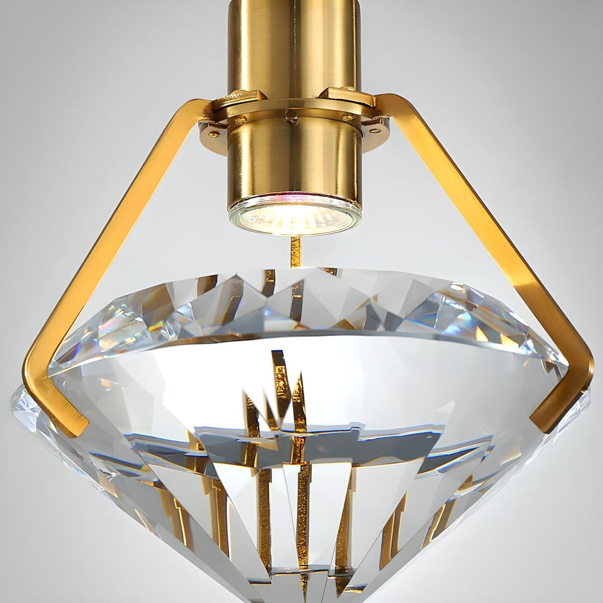 Modern Geometric Diamond Crystal Pendant Light Image - 9