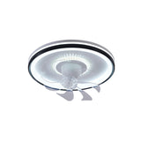 Modern Geometric Dimming Flush Mount Ceiling Fan Light Image - 5