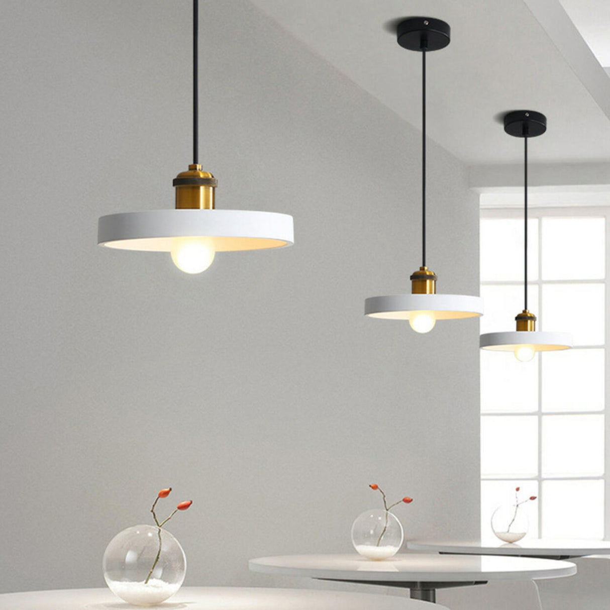 Modern Geometric Dual Tone Alloy Pendant Light Image - 6